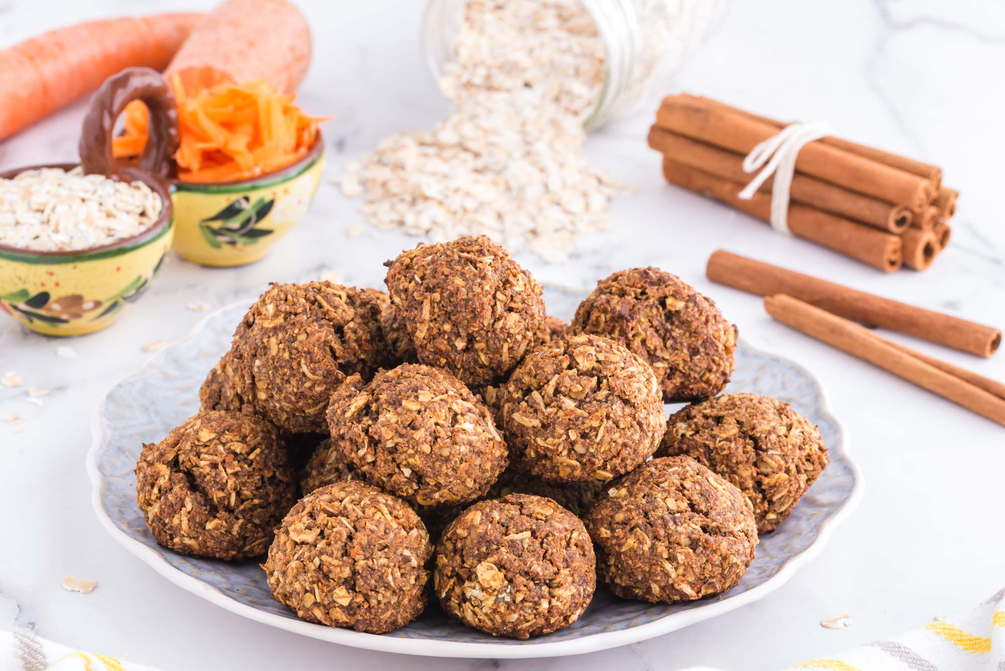 carrot cake bites on plate