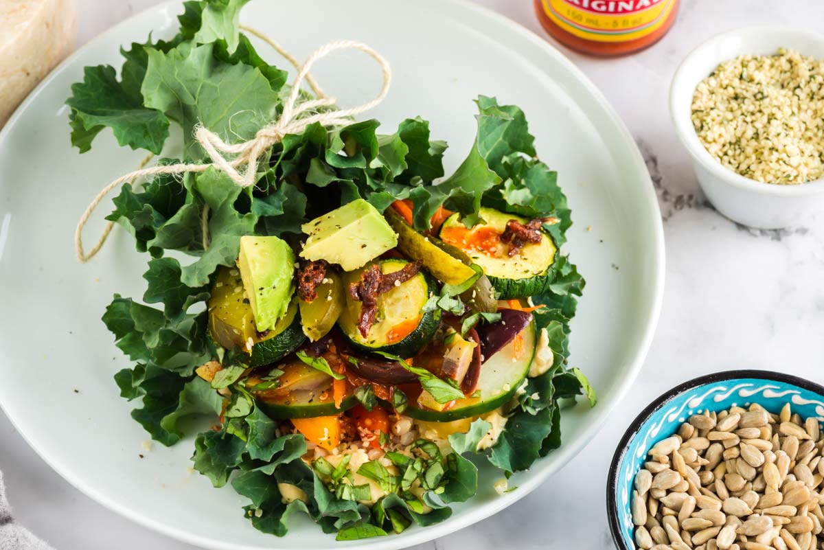 collard wraps in a bowl