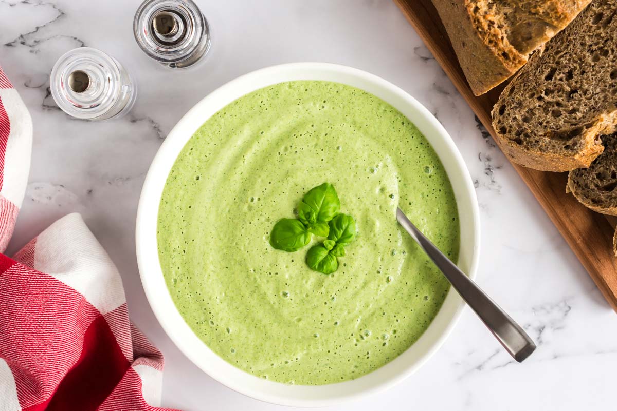 cream of broccoli soup in bowl