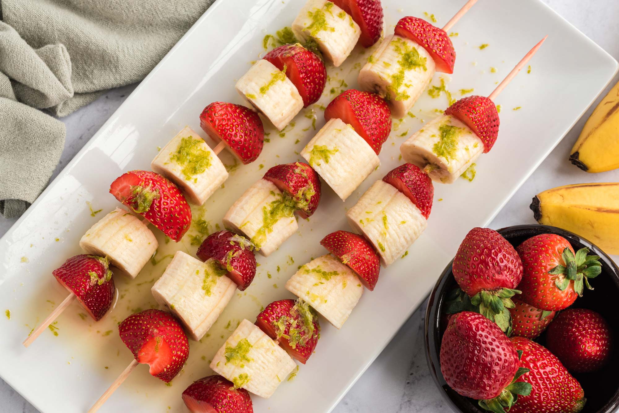 strawberry banana fruit kebab