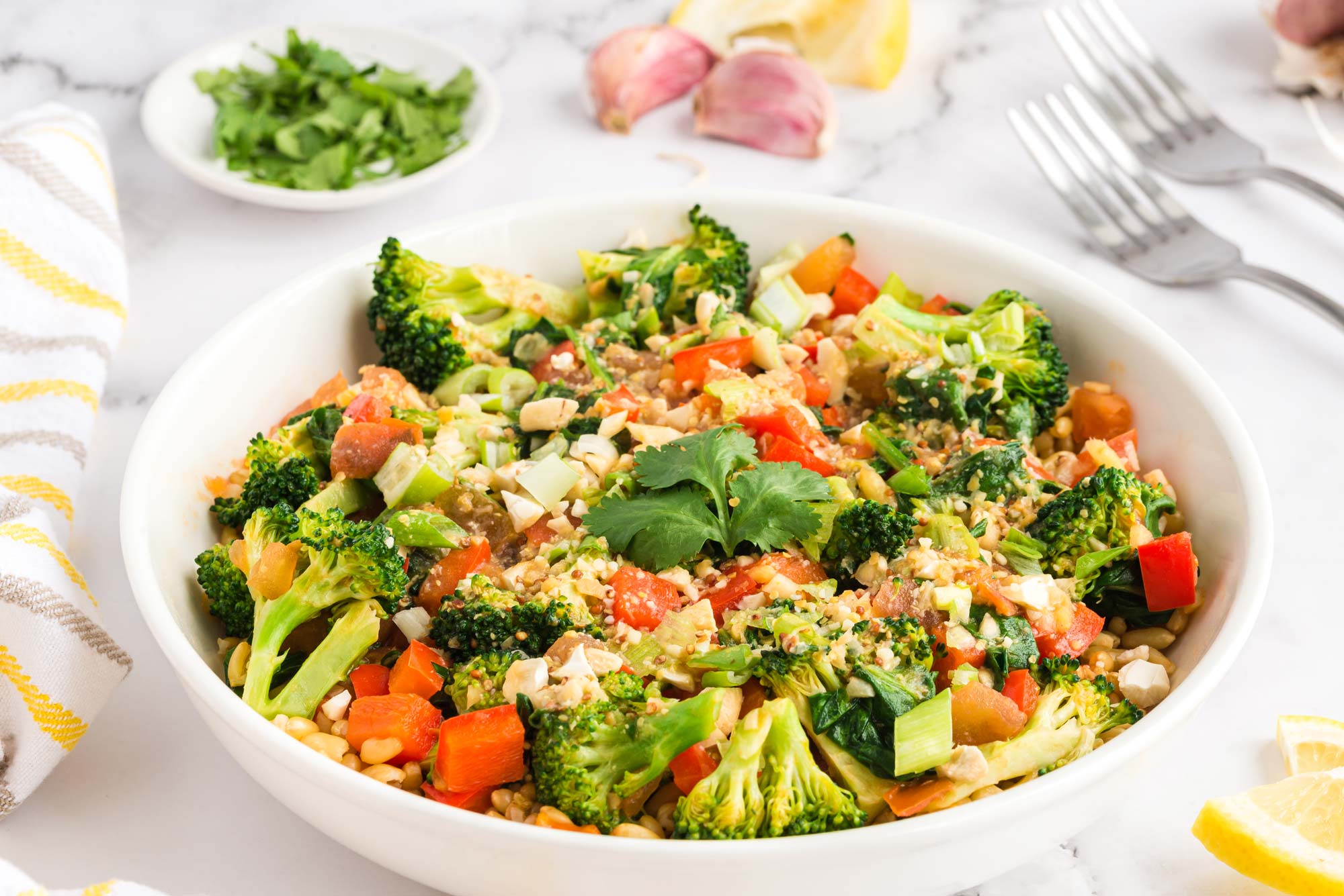 lemon miso grain bowl