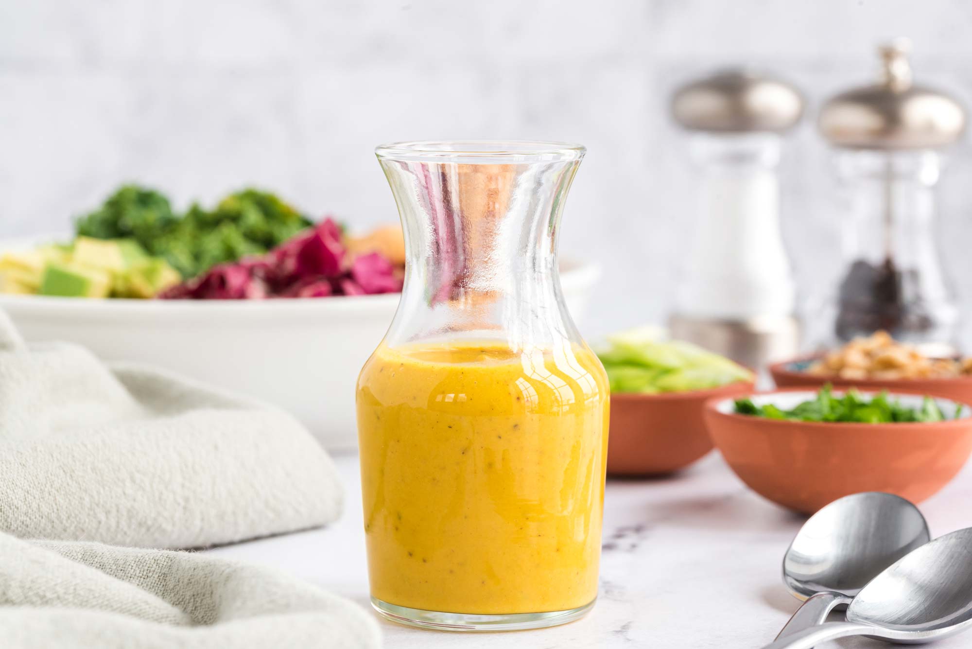 ginger turmeric dressing in carafe