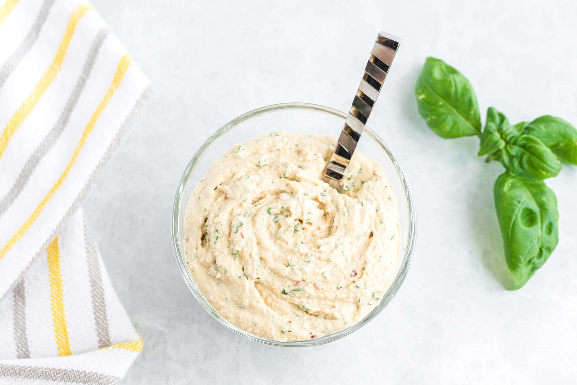 herbed cashew cheese in bowl