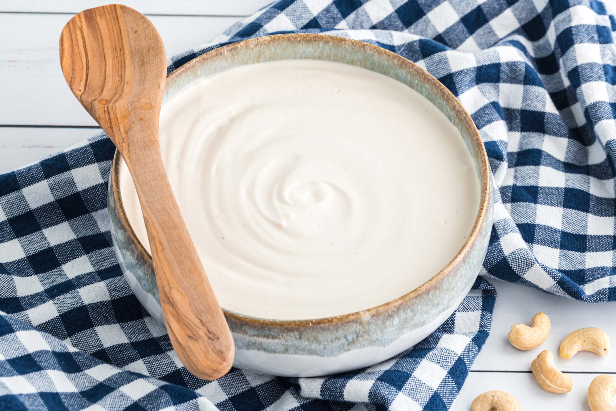 homemade cashew yogurt in a bowl