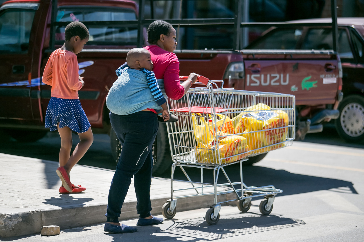 mother shopping in Soweto