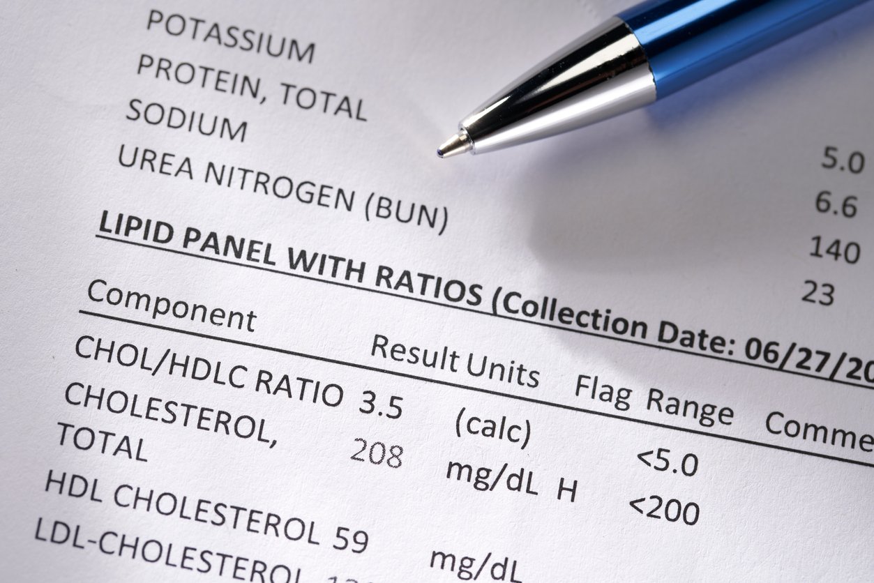 pen on blood test report