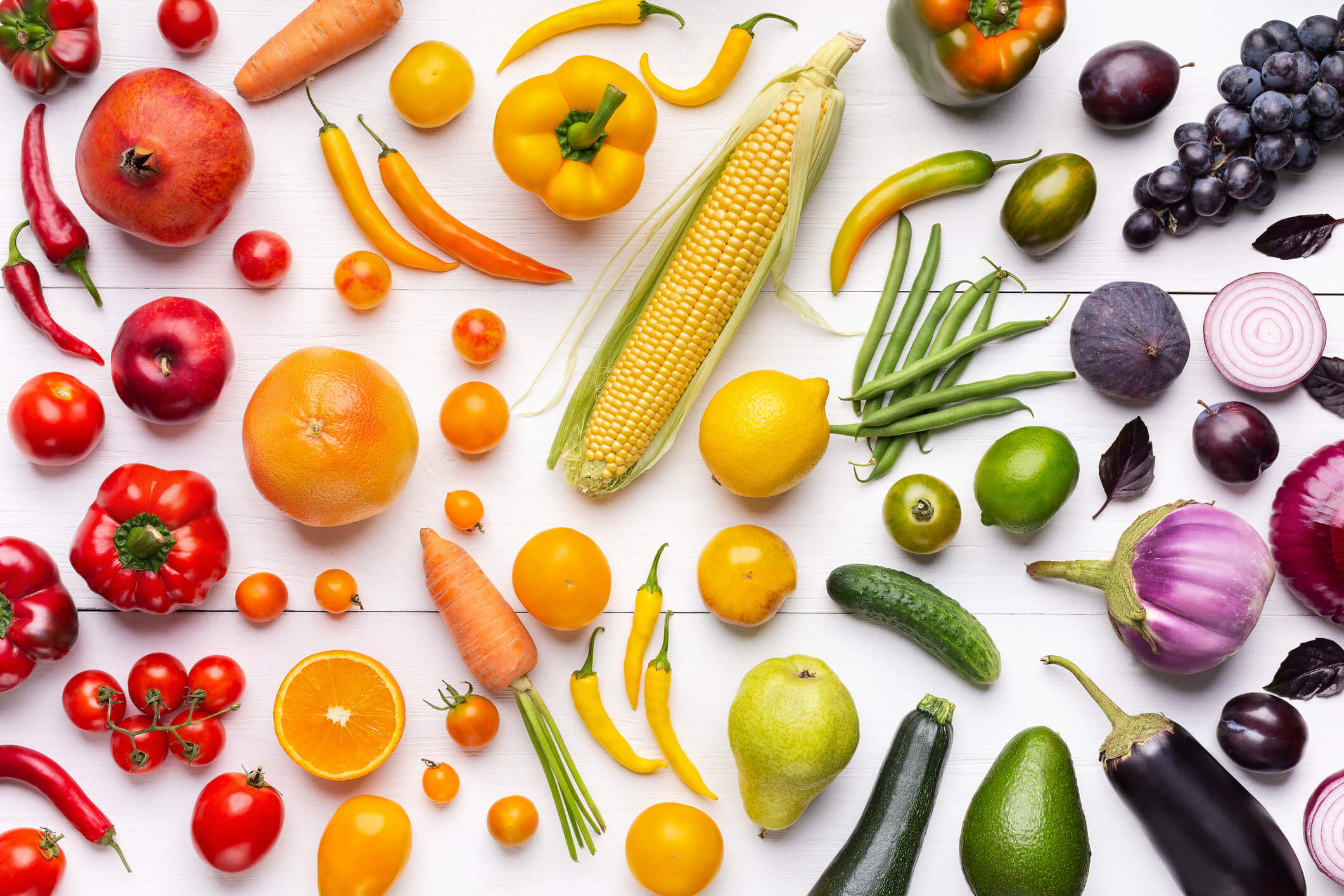 yellow vegetables and fruits