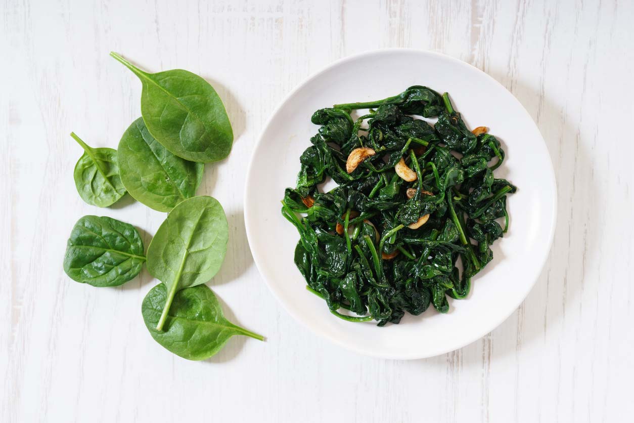 Raw vs cooked spinach