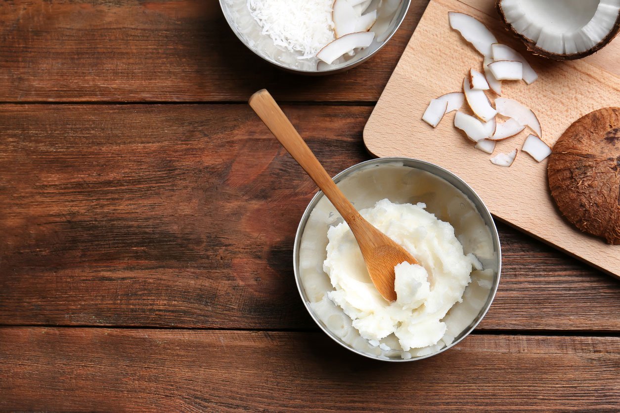 bowl with coconut oil