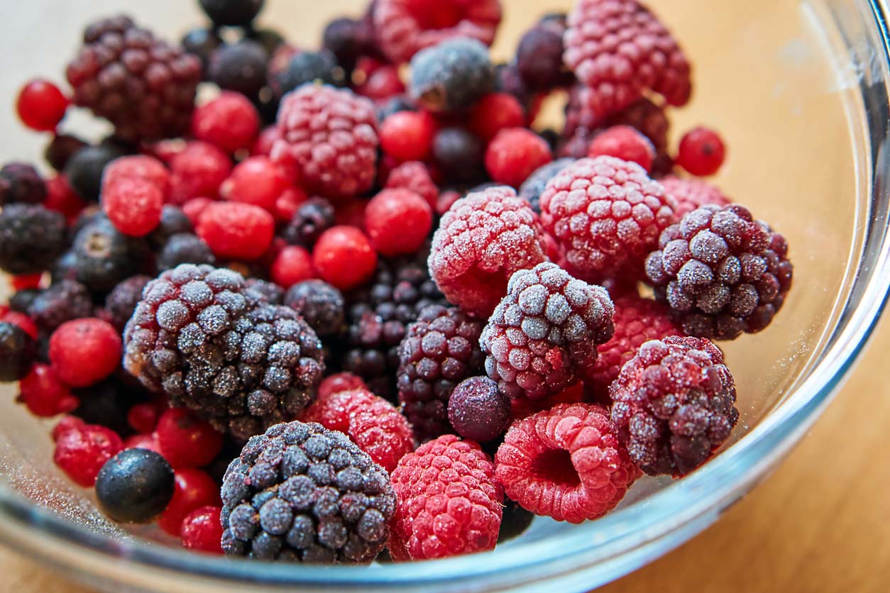 frozen berries in a bowl