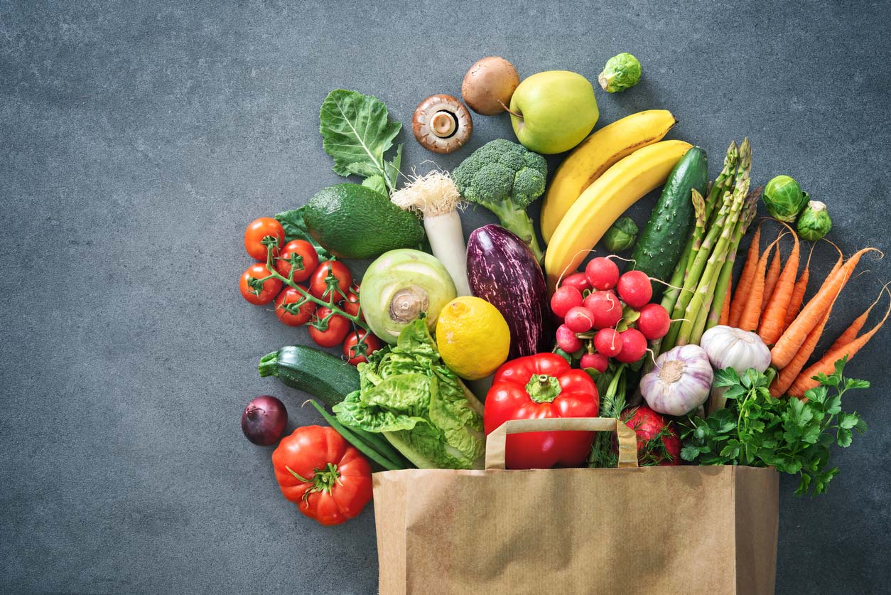 shopping bag full of fresh produce