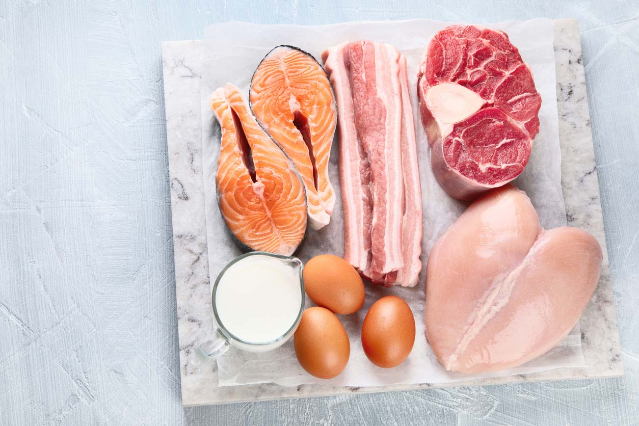 A collection of animal products on a table