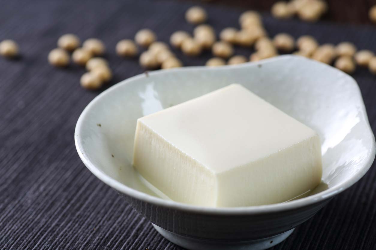 Cold tofu in bowl