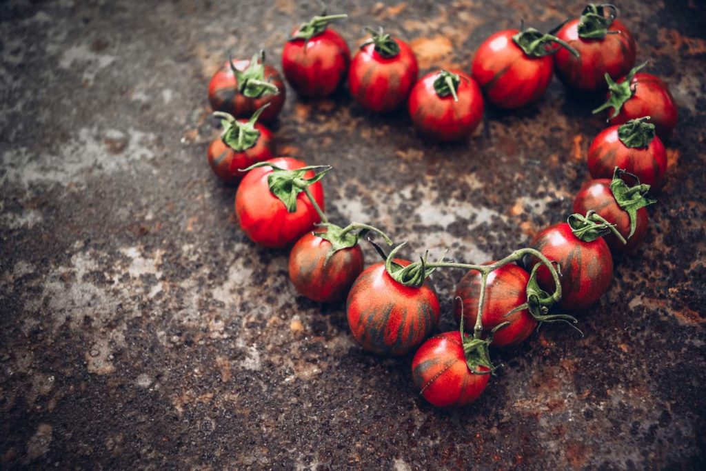 heirloom tomatoes in shape of heart