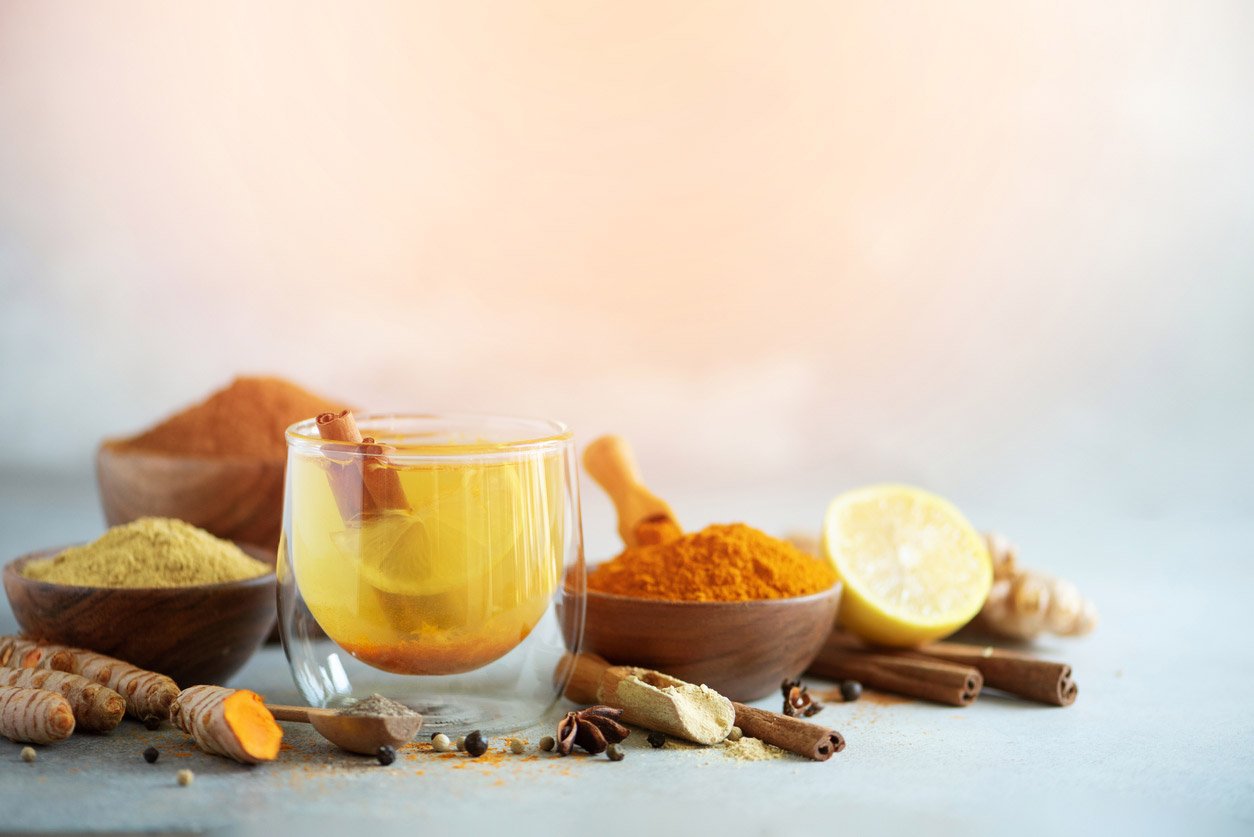 ingredients for turmeric hot tea