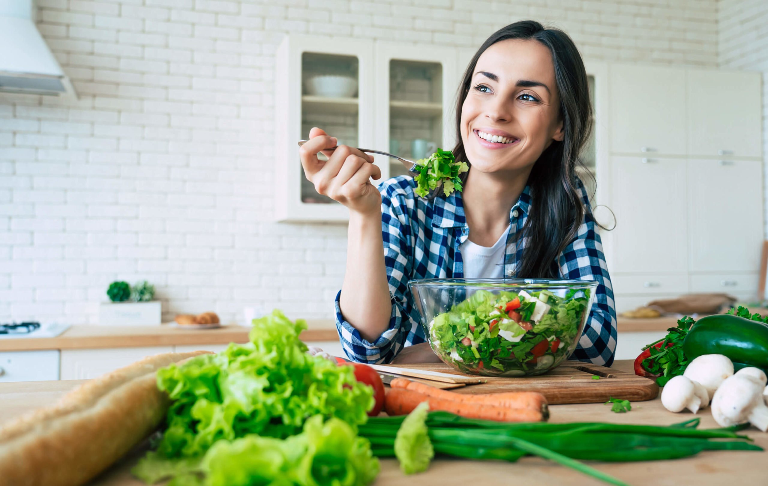 healthy lifestyle good life organic food vegetables close-up portrait of happy cute