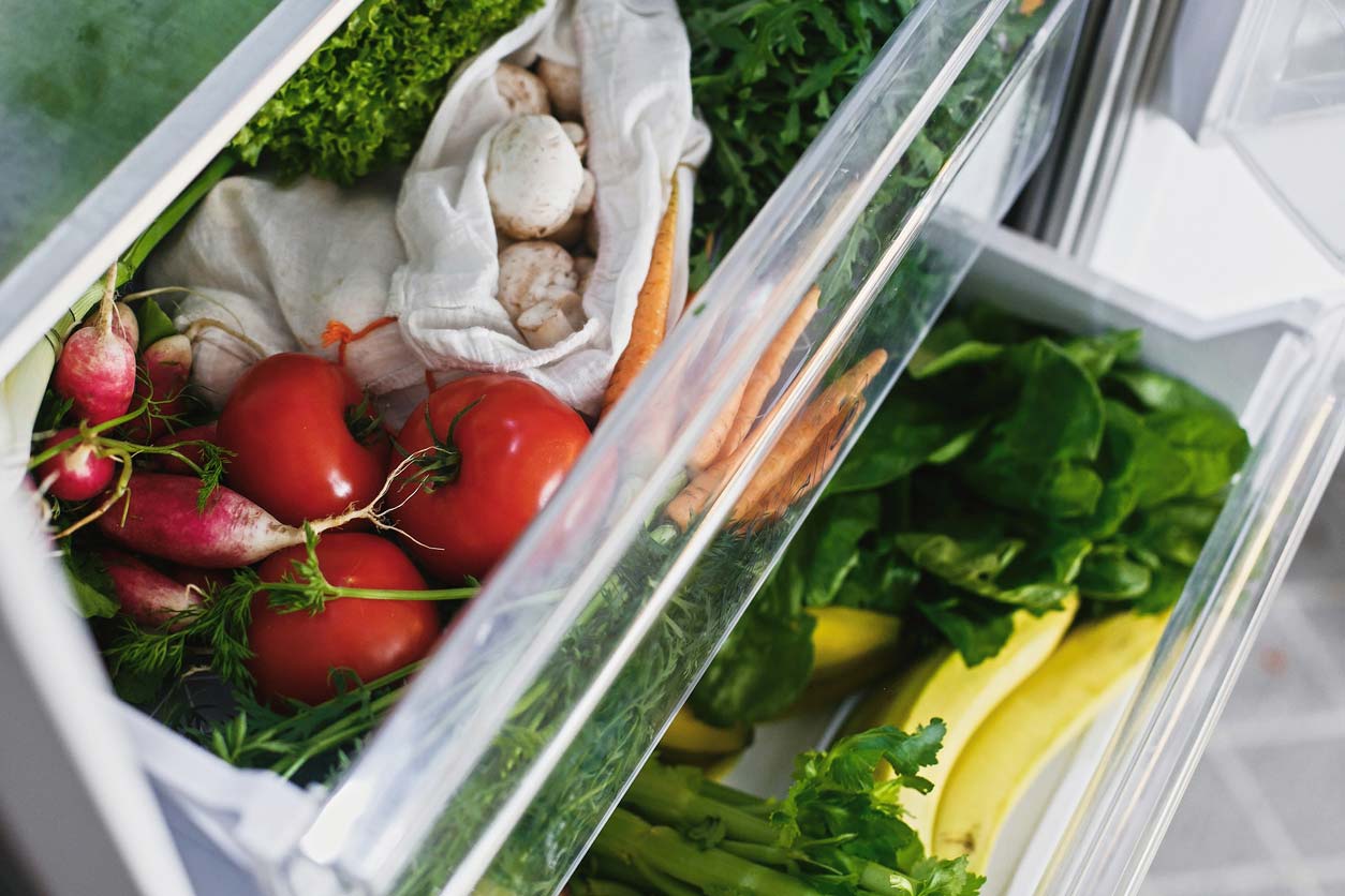 healthy foods in fridge