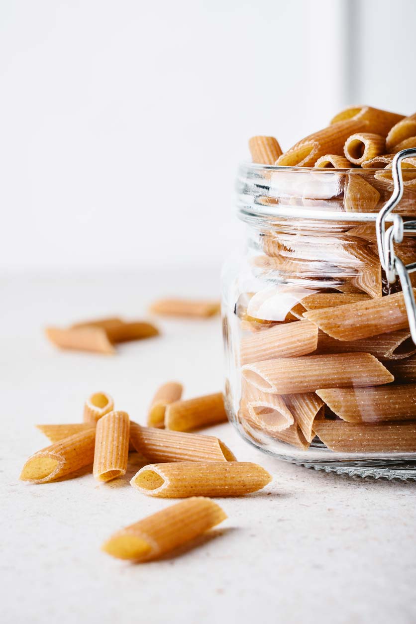 whole grain pasta in jar