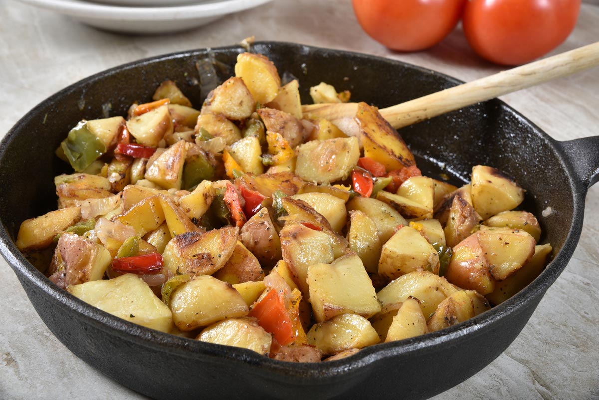 roasted potato wedges in bowl