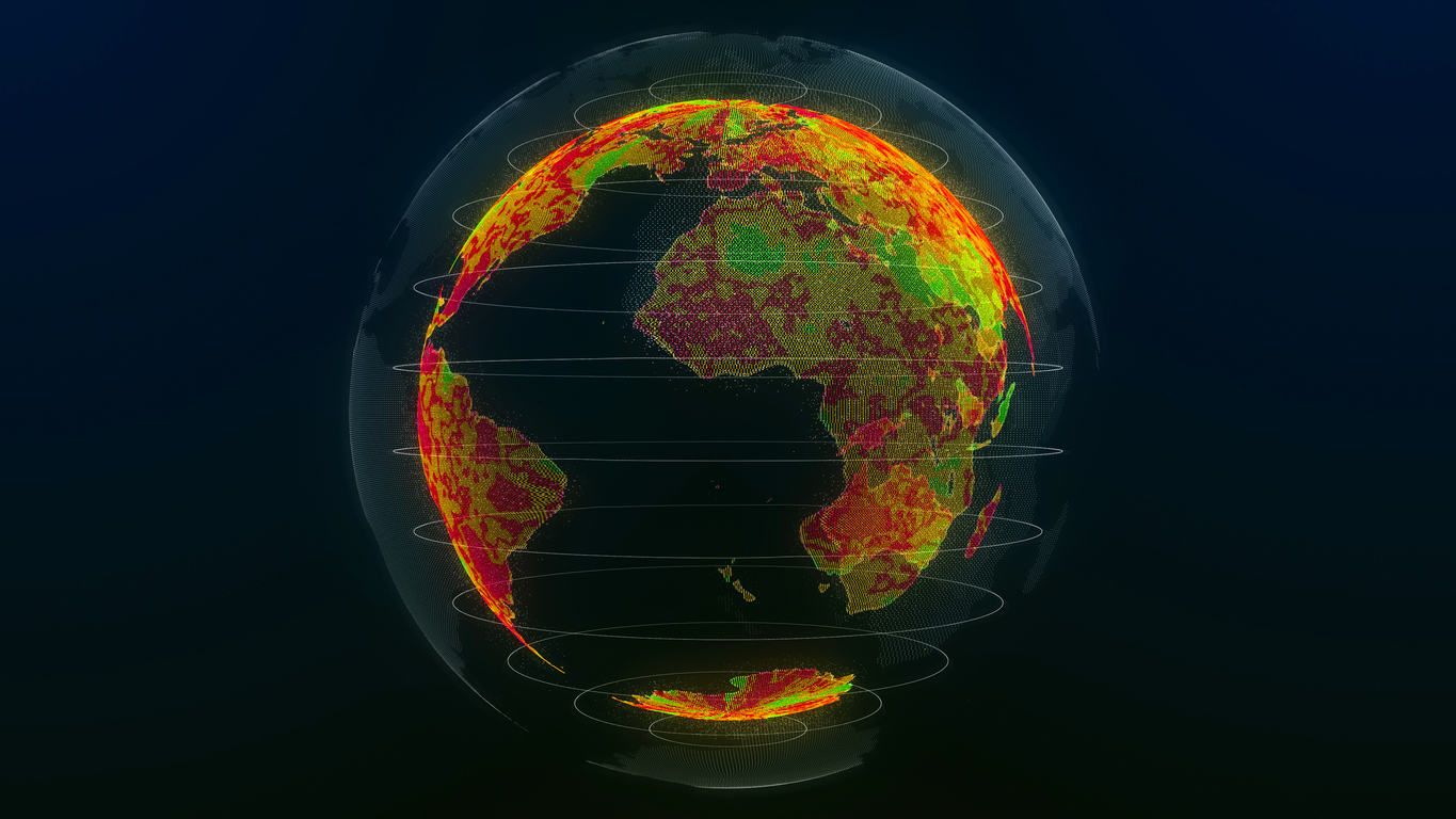 Global warming nature. 3D illustration