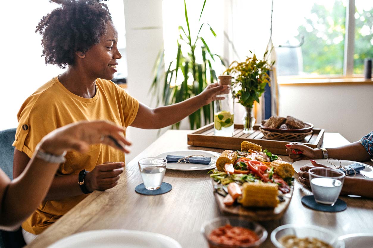 Woman enjoying feeding time during intermittent fasting