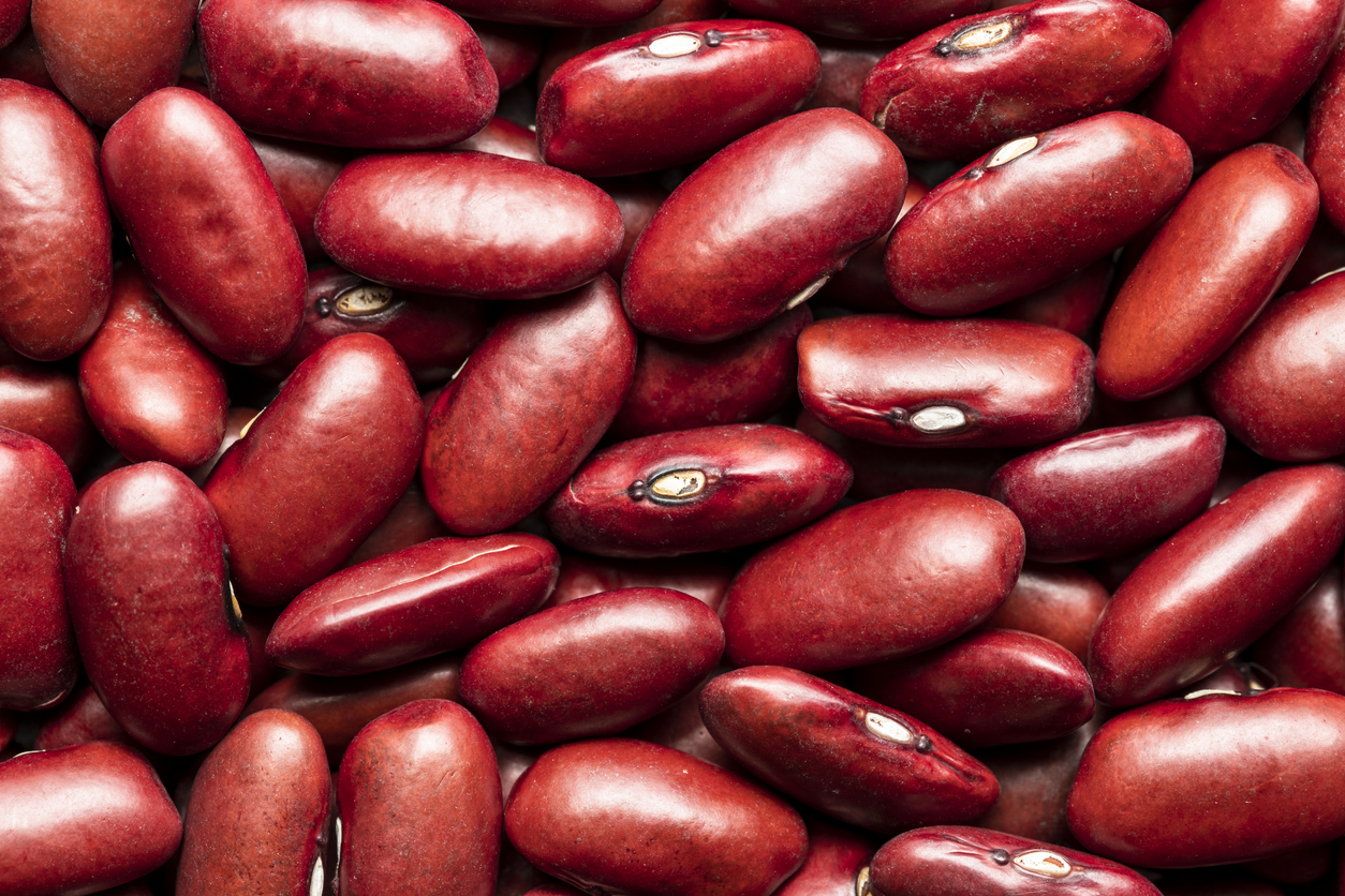 close-up red bean shot from above