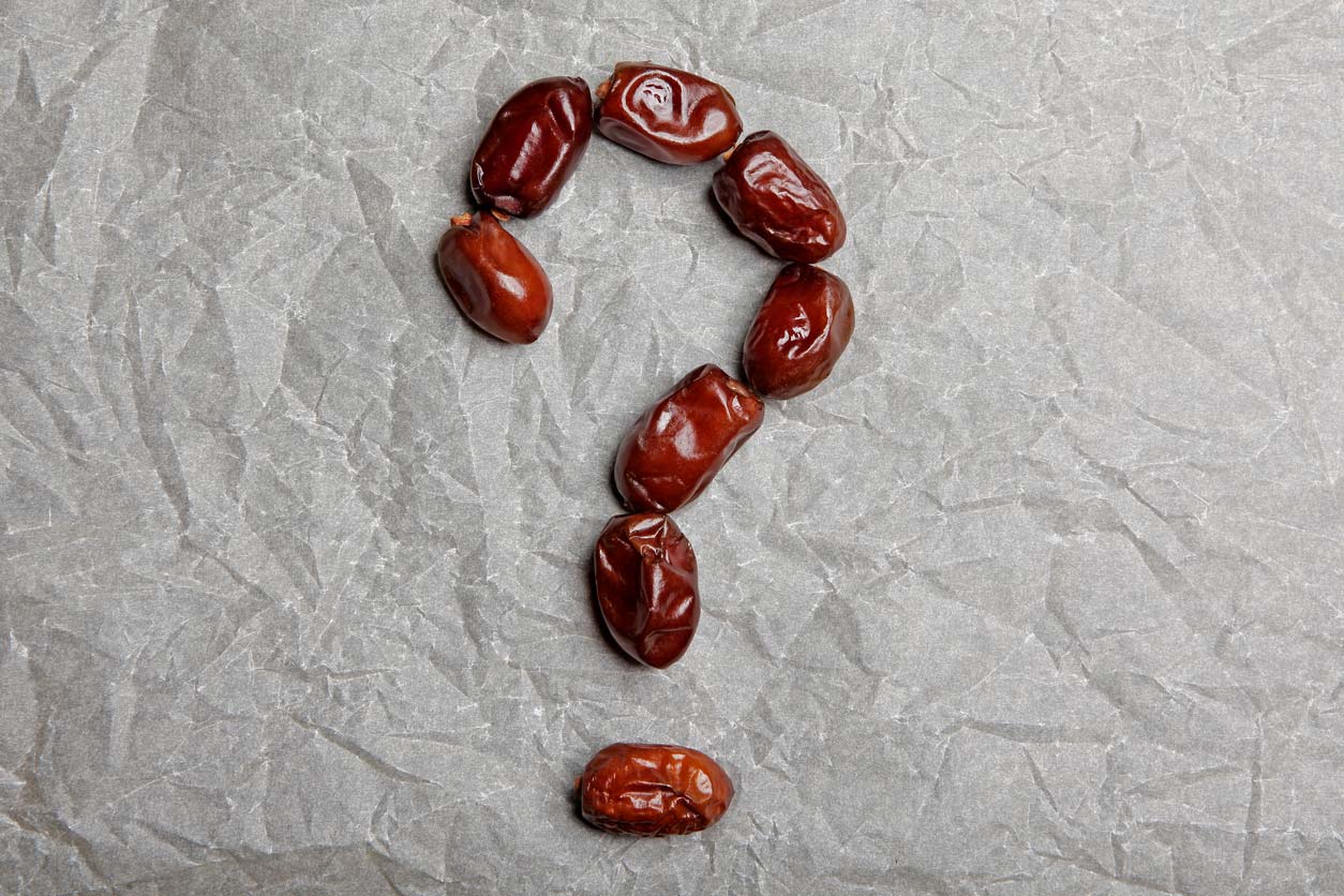are dates good for you? - dates placed in shape of question mark