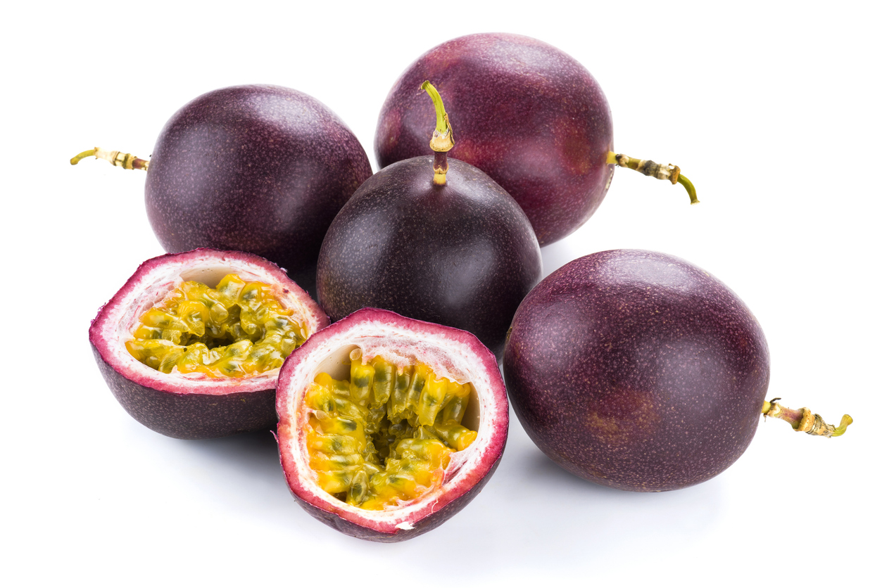 Passion fruit isolated on white background