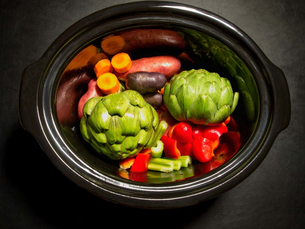 Vegetables in a crock pot