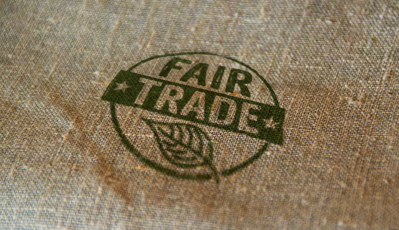 fair trade stamp on fabric