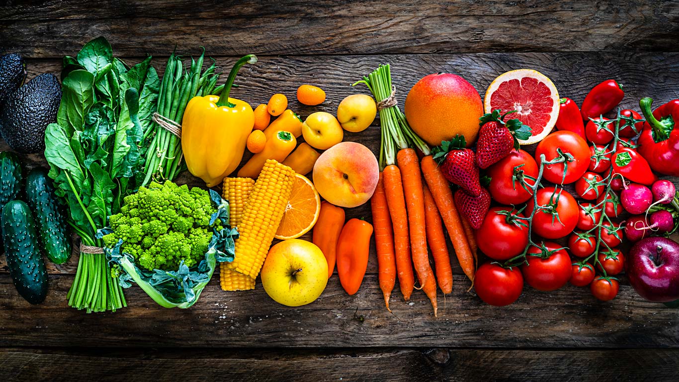 healthy fresh rainbow colors fruit and veggies