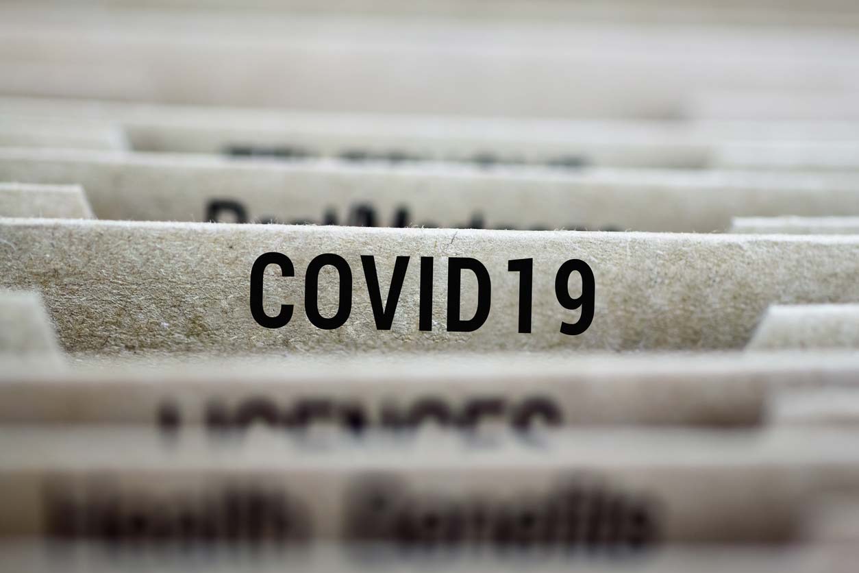 File folder with COVID-19 label
