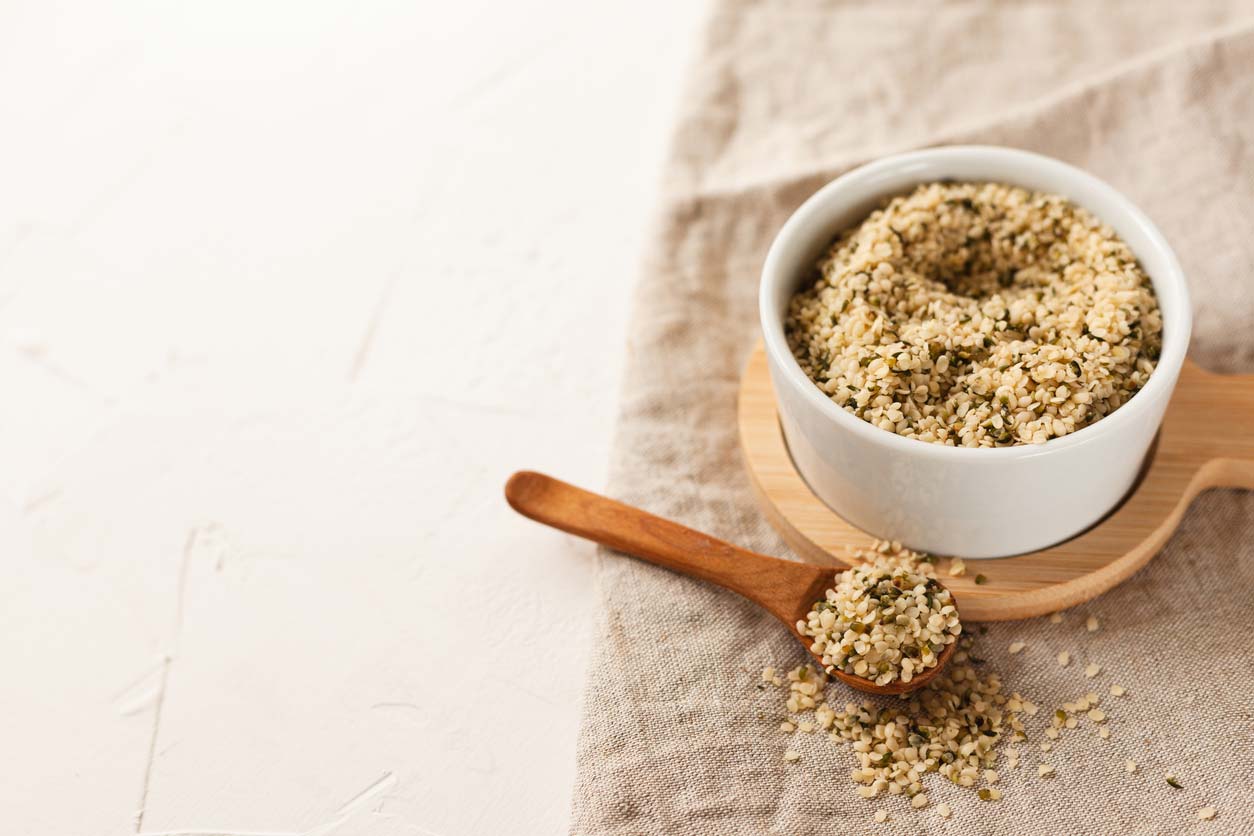 Hemp hearts in a bowl