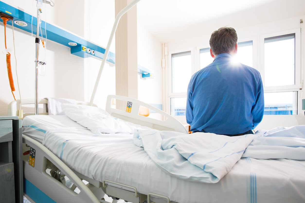 senior male patient in a modern hospital 