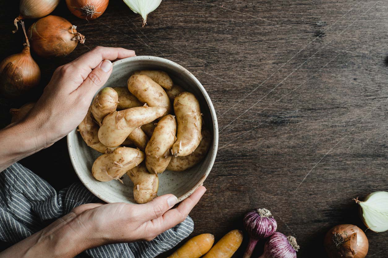 root vegetables on table and in bowl