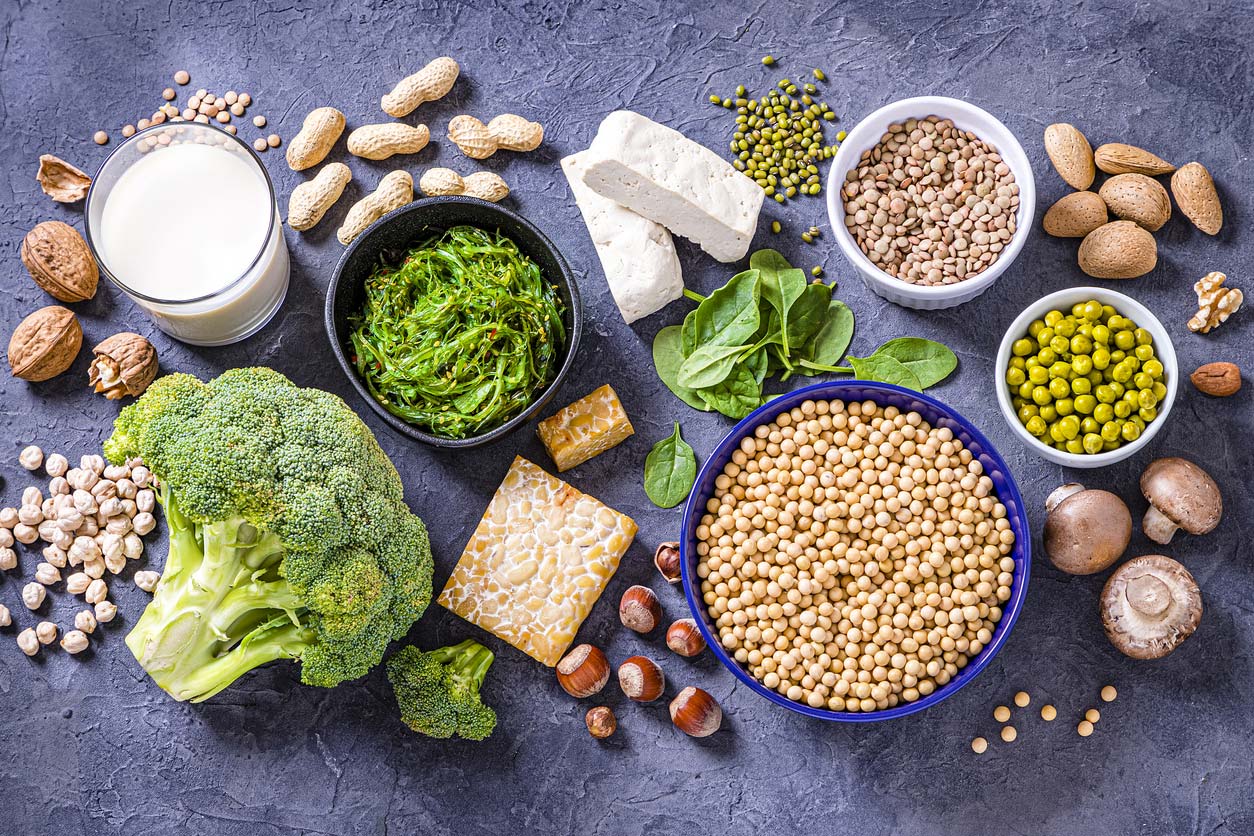 Protein and calcium-rich plant foods for vegan bone health