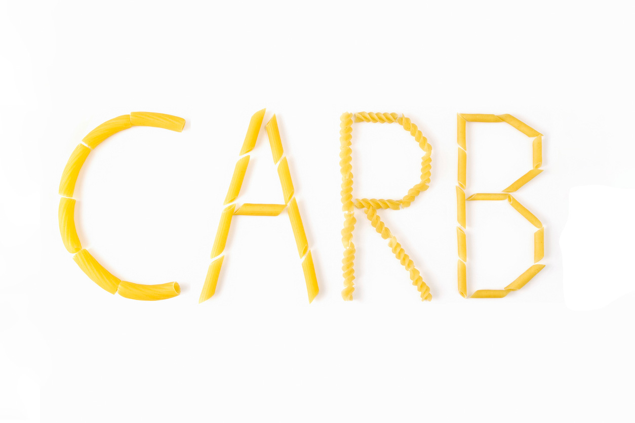 the word carbs made with type of Italian pasta