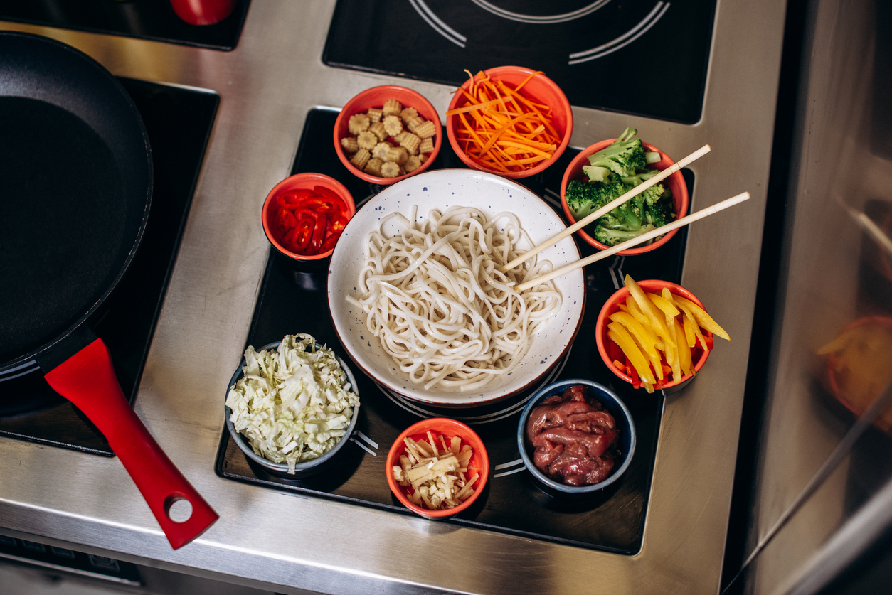 Raw Ingredients for making delicious wok noodles.