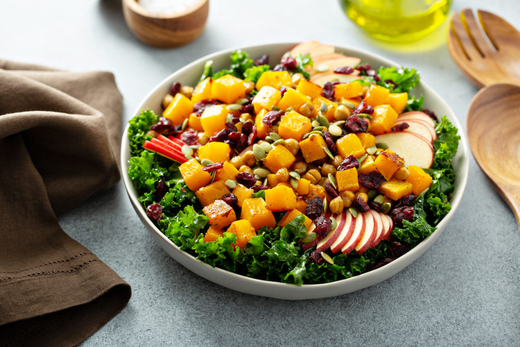 Winter squash recipe with kale and butternut squash