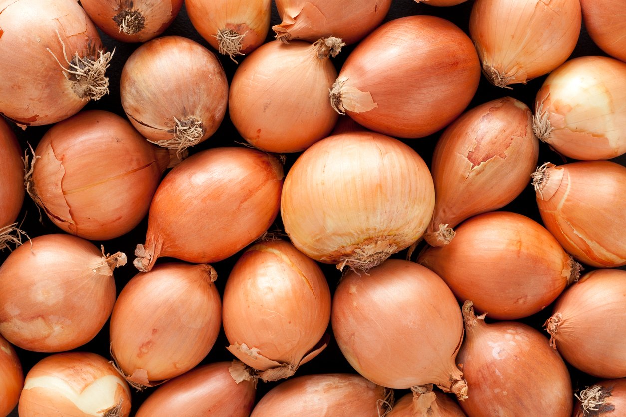 ONIONS: Brown onions stacked