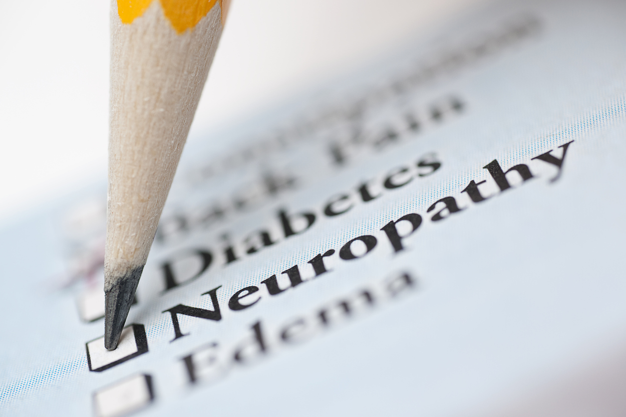 neuropathy - medical check of list and pencil