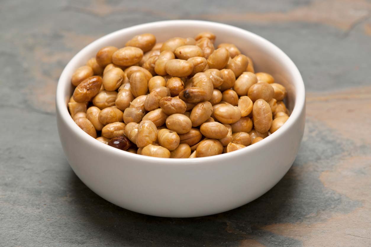 Soy nuts in bowl