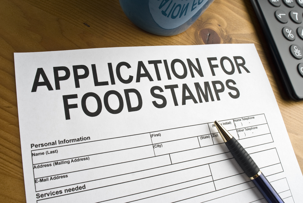 Blank food stamp application on a desktop