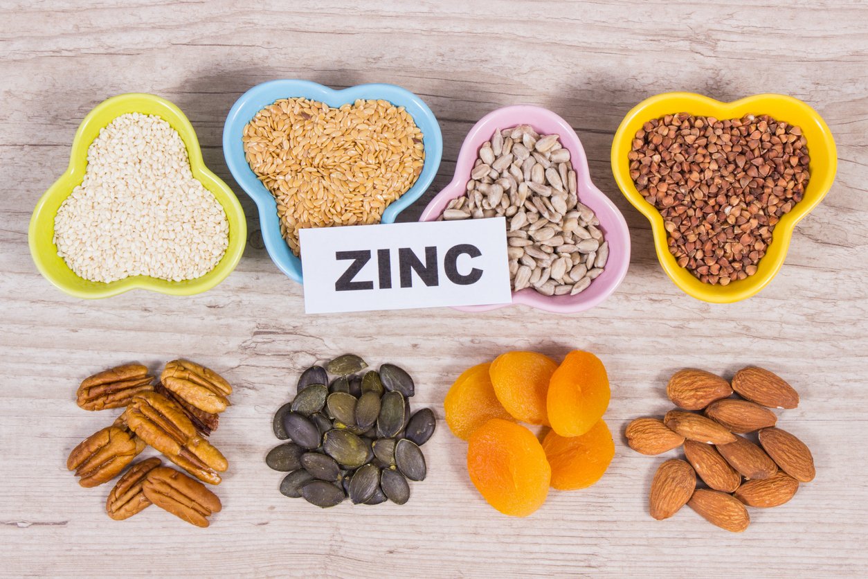 Healthy food as source natural zinc, dietary fiber and other vitamins and minerals