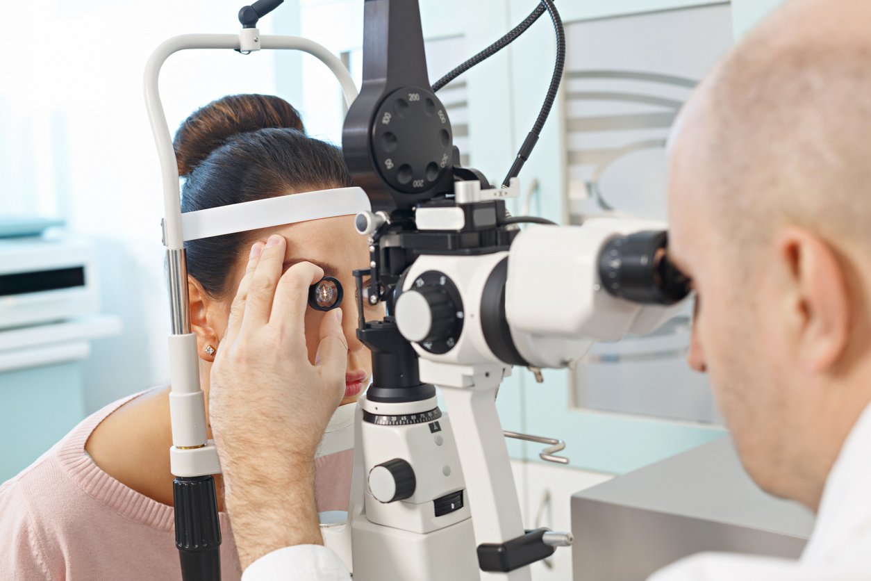 At the optician Ophthalmology Doctor ophthalmologist Optometrist medical eye examination