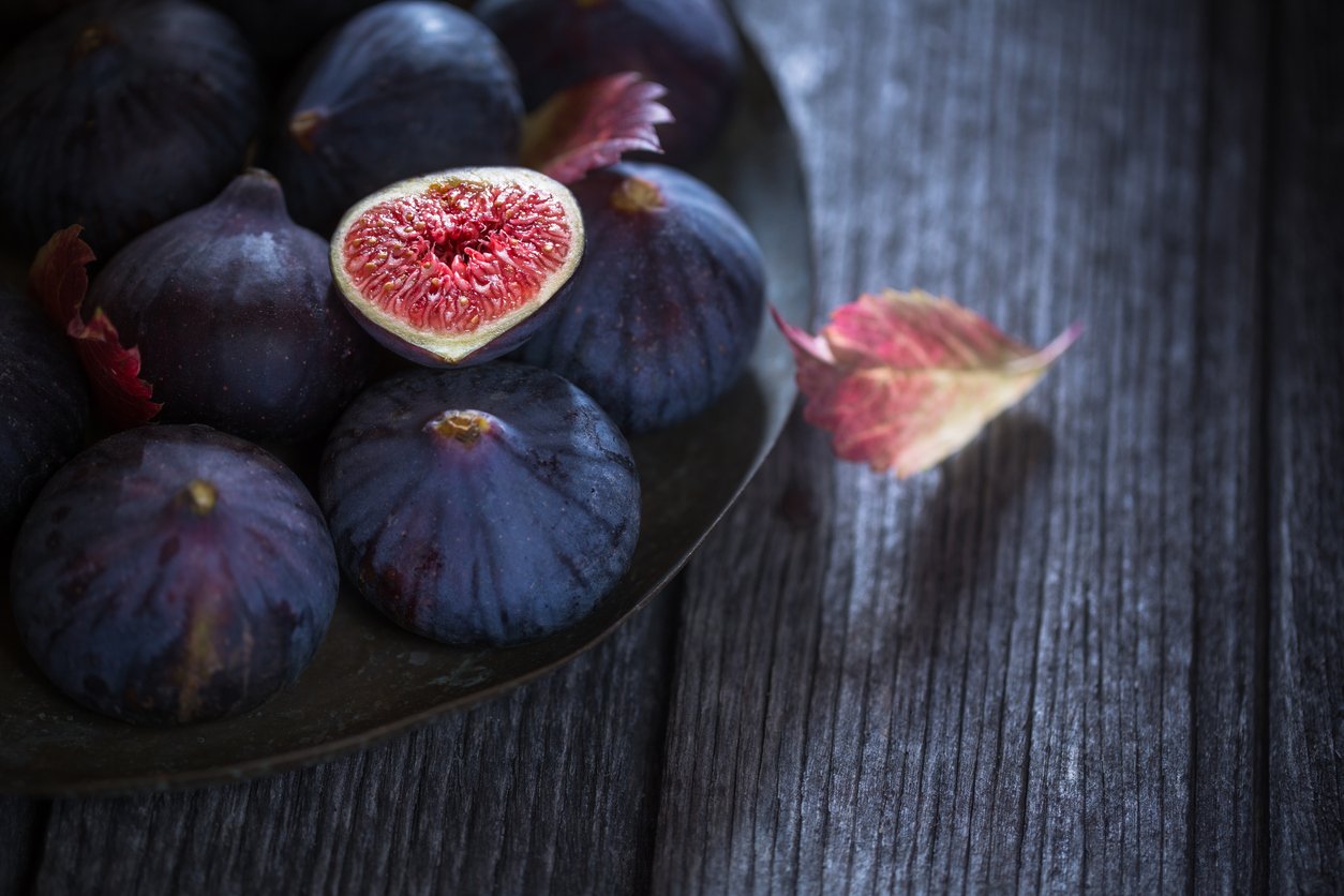 Figs on wood background