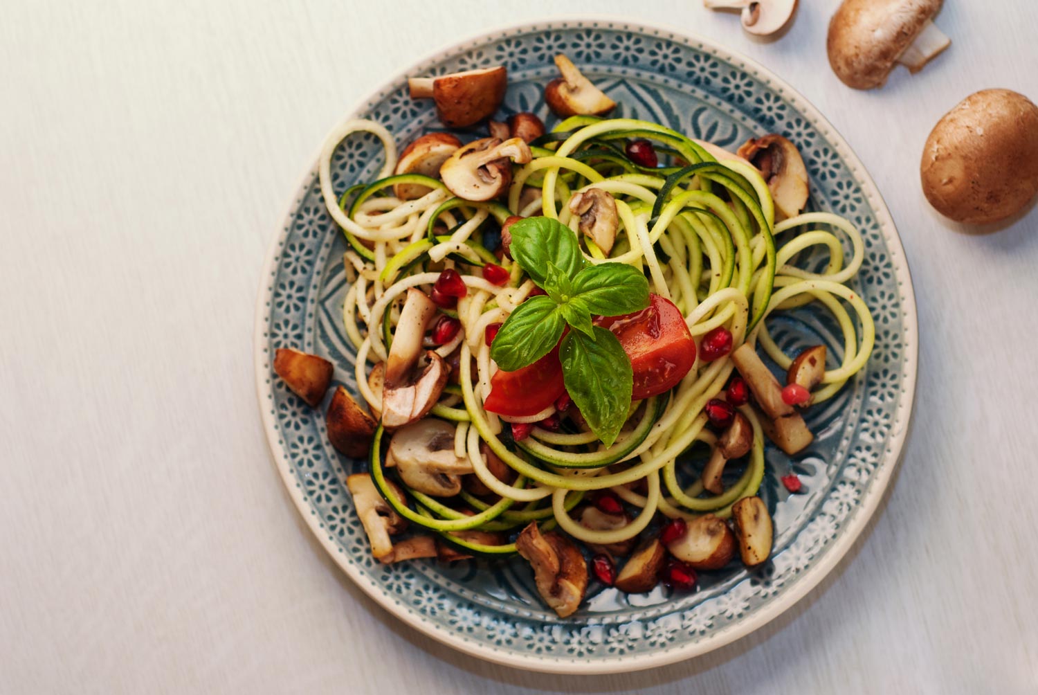 zucchini pasta in bowl