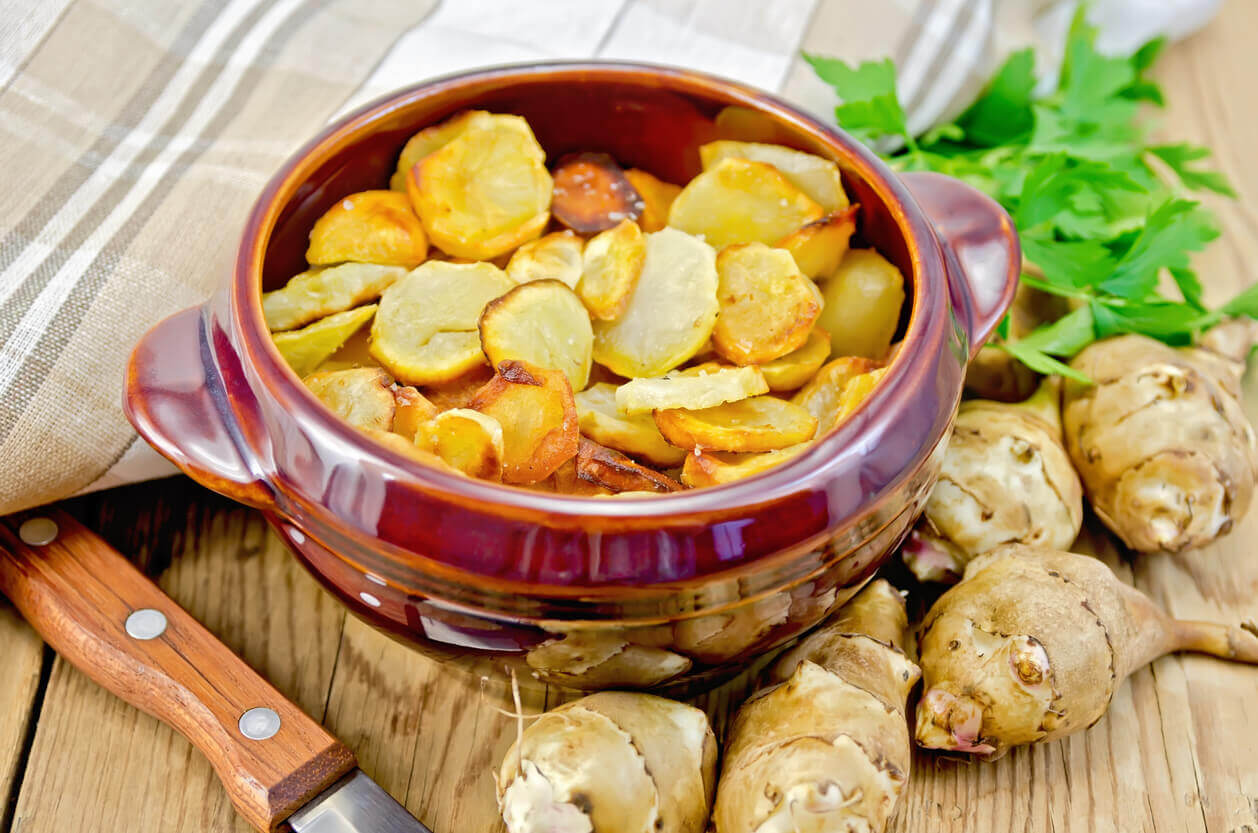 Jerusalem Artichokes fried with parsley