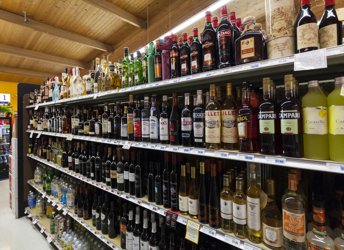 liquor store aisle