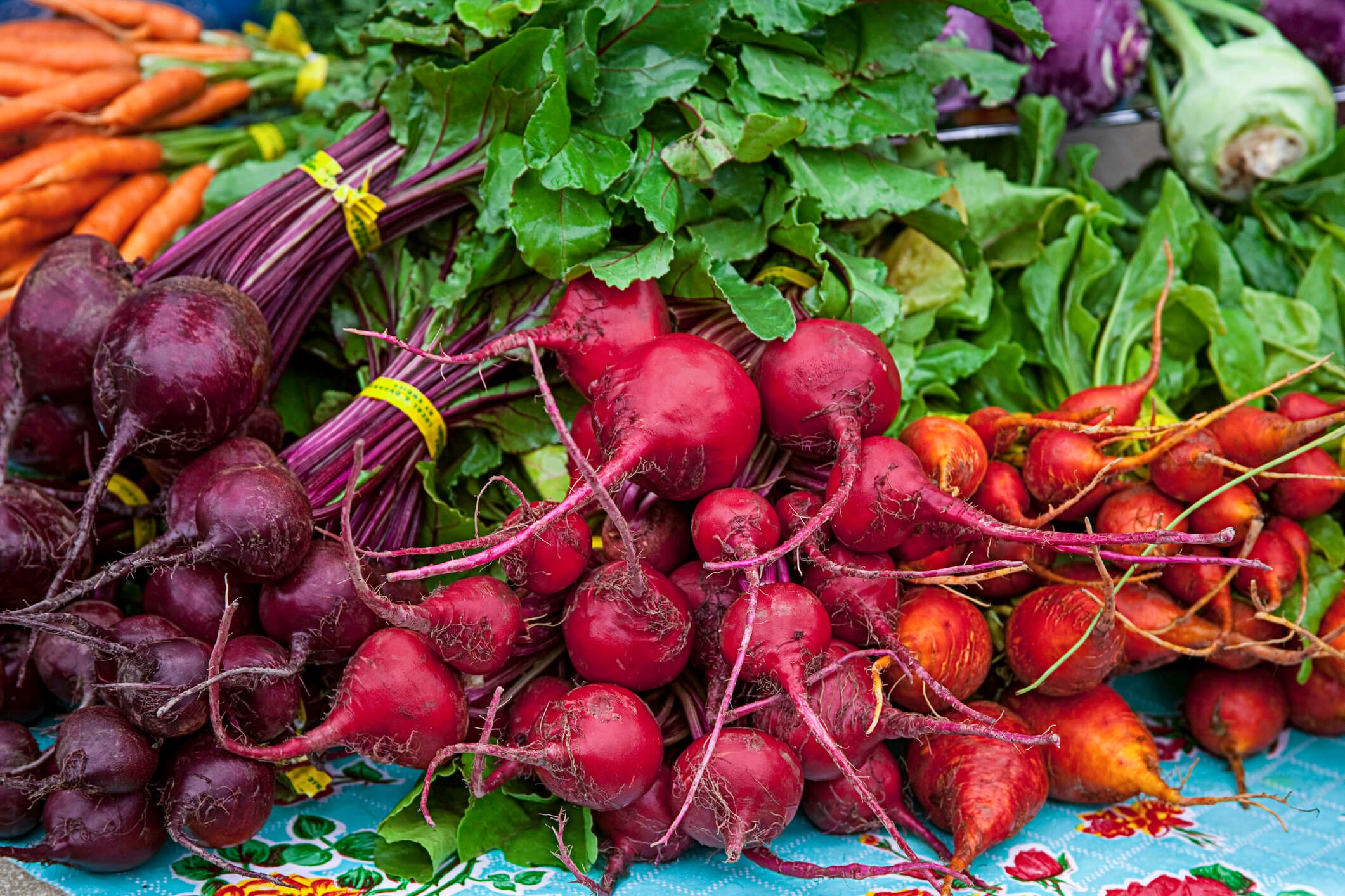 Different colored beets